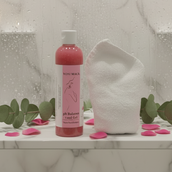 Yoni Shower Gel – pH-Balanced, Rose Water & Aloe (8 oz)